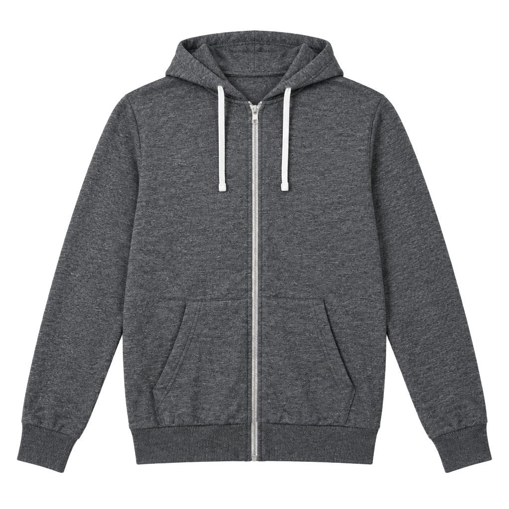 H&M Grey Full-Zip Hoodie Size M Triblend Fleece Sweatshirt 1