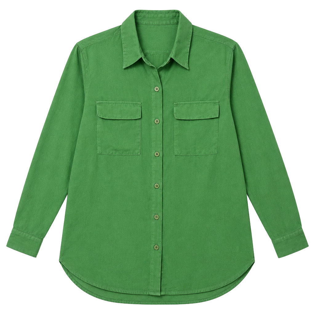 Green Sheer Long Sleeve Button Down Shirt 1