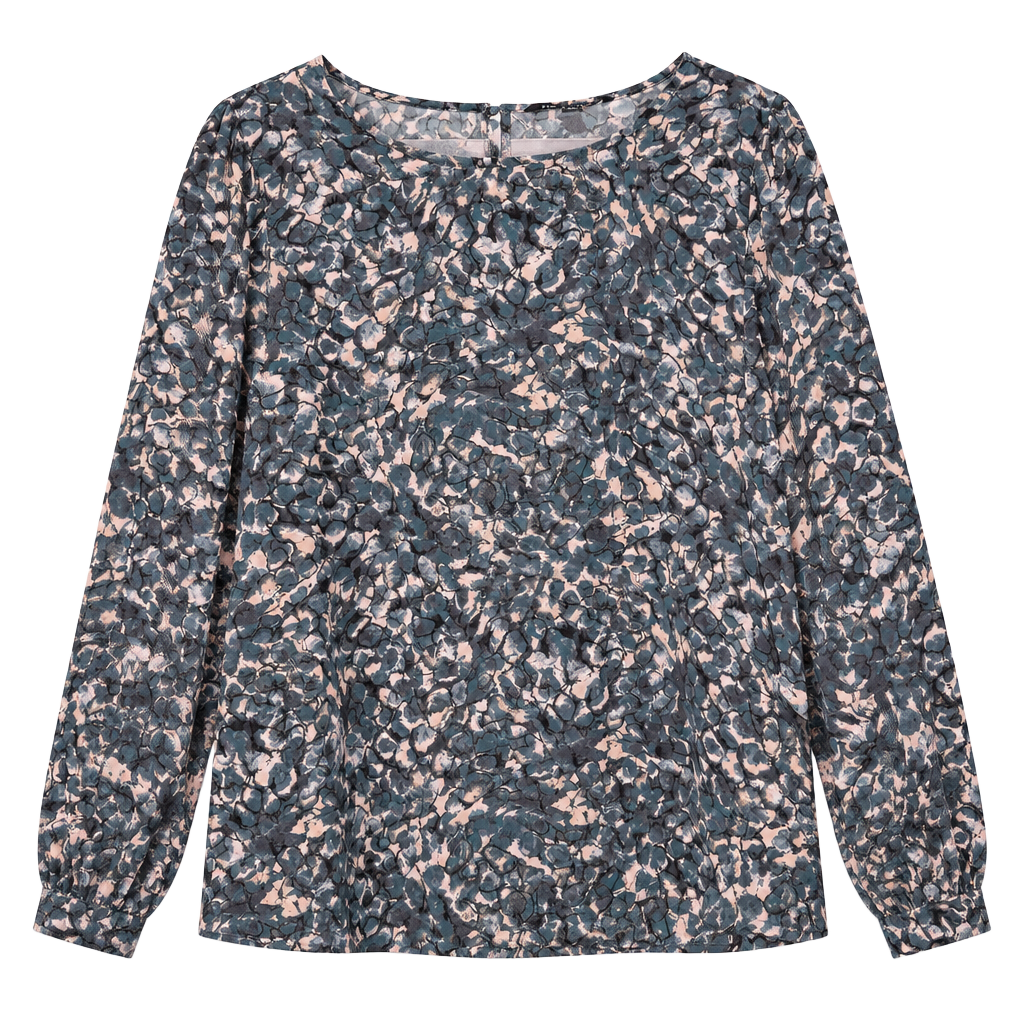 Zac & Rachel Blouse Size L Multicolor Animal Print Long Sleeve 1