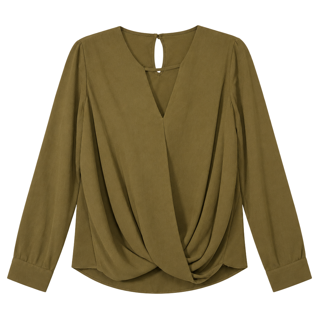 New Look Long Sleeve Blouse Size 14 ukOlive Green 1