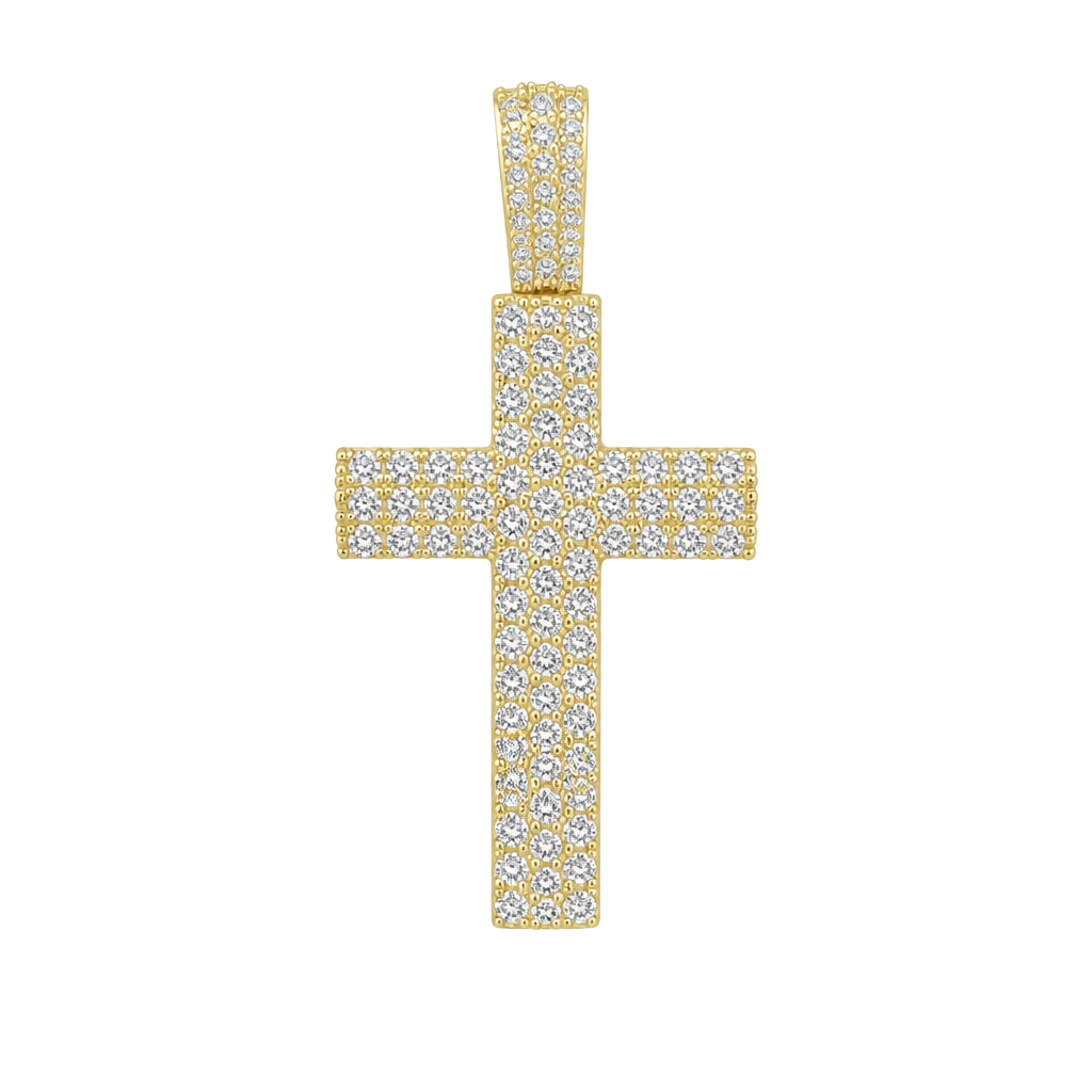 Custom Reverse set 14k gld thermal infused over brass ice cz stones 1