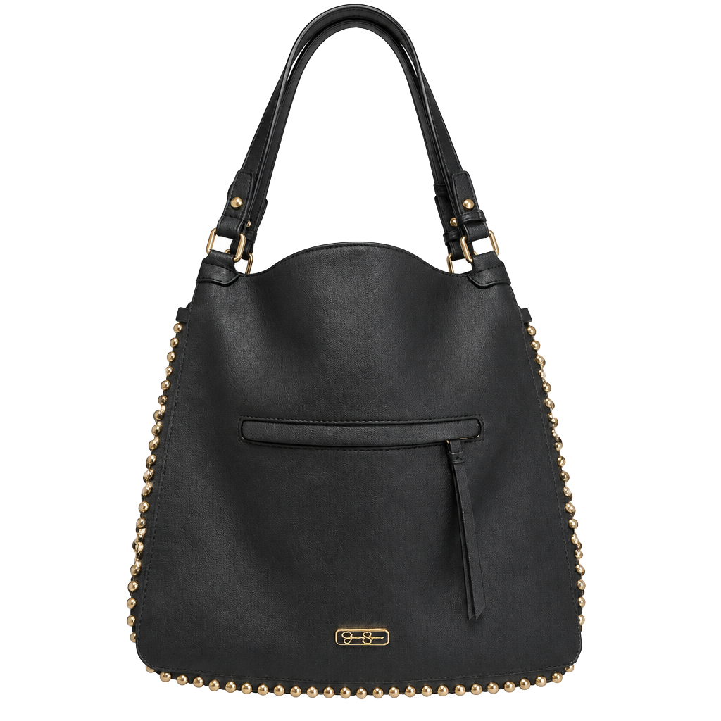 Jessica Simpson Black Studded Hobo Shoulder Bag 1