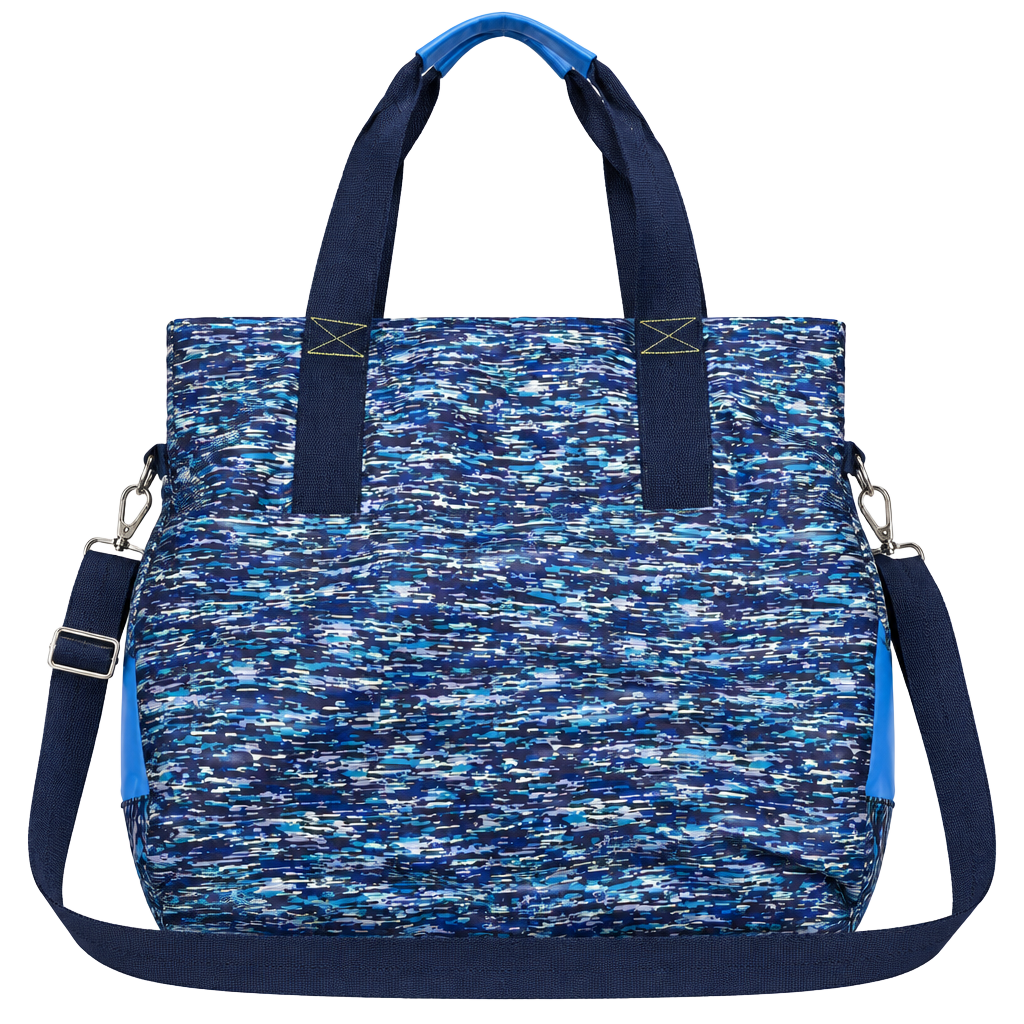 Tek Gear Tote Bag Blue Multi Abstract Print Convertible Shoulder Crossbody 1