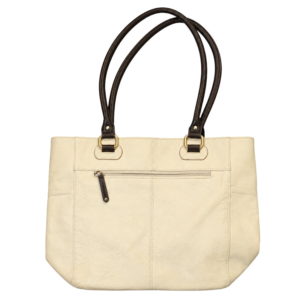 Tignanello Leather Tote Shopper Handbag Cream 1