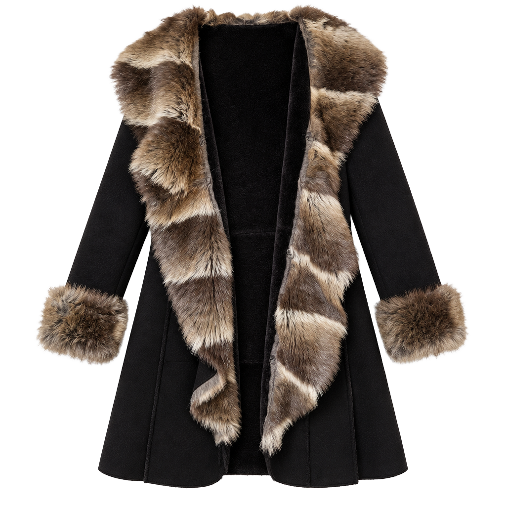Kenar Faux Fur Penny Lane Coat Womens S Brown Y2K Boho Long Winter Jacket 1