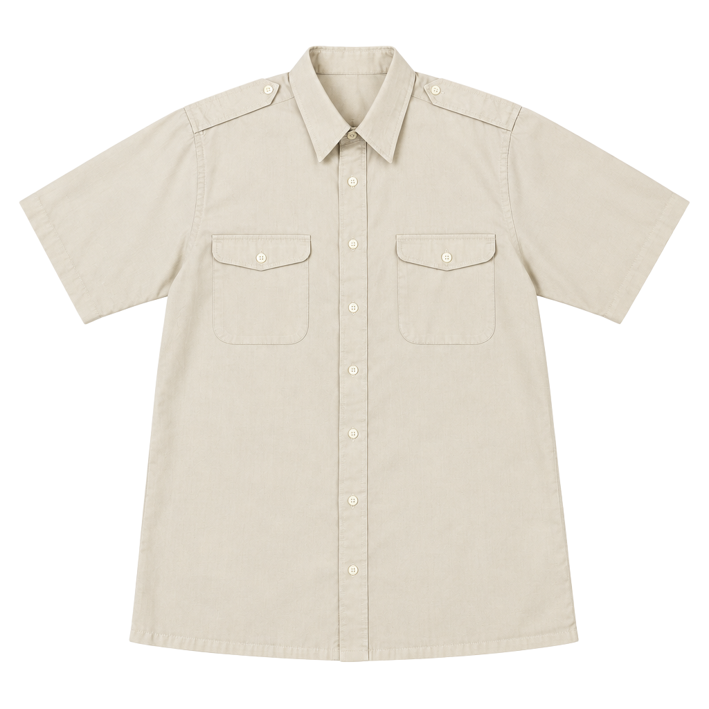 Christian Dior Short Sleeve Button Up Shirt Size M Tan 1