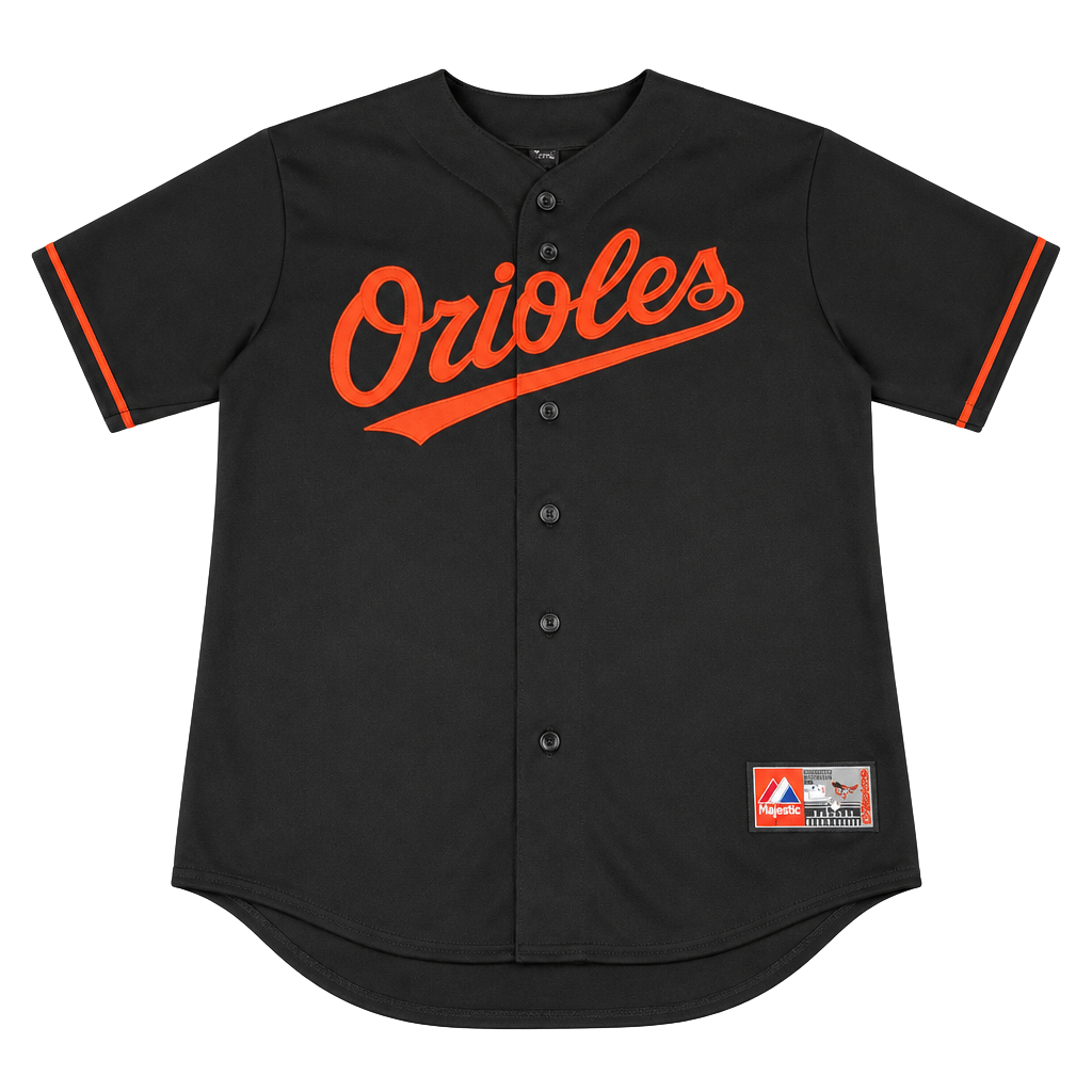 Majestic Baltimore Orioles MLB Baseball Jersey Size L Black 1