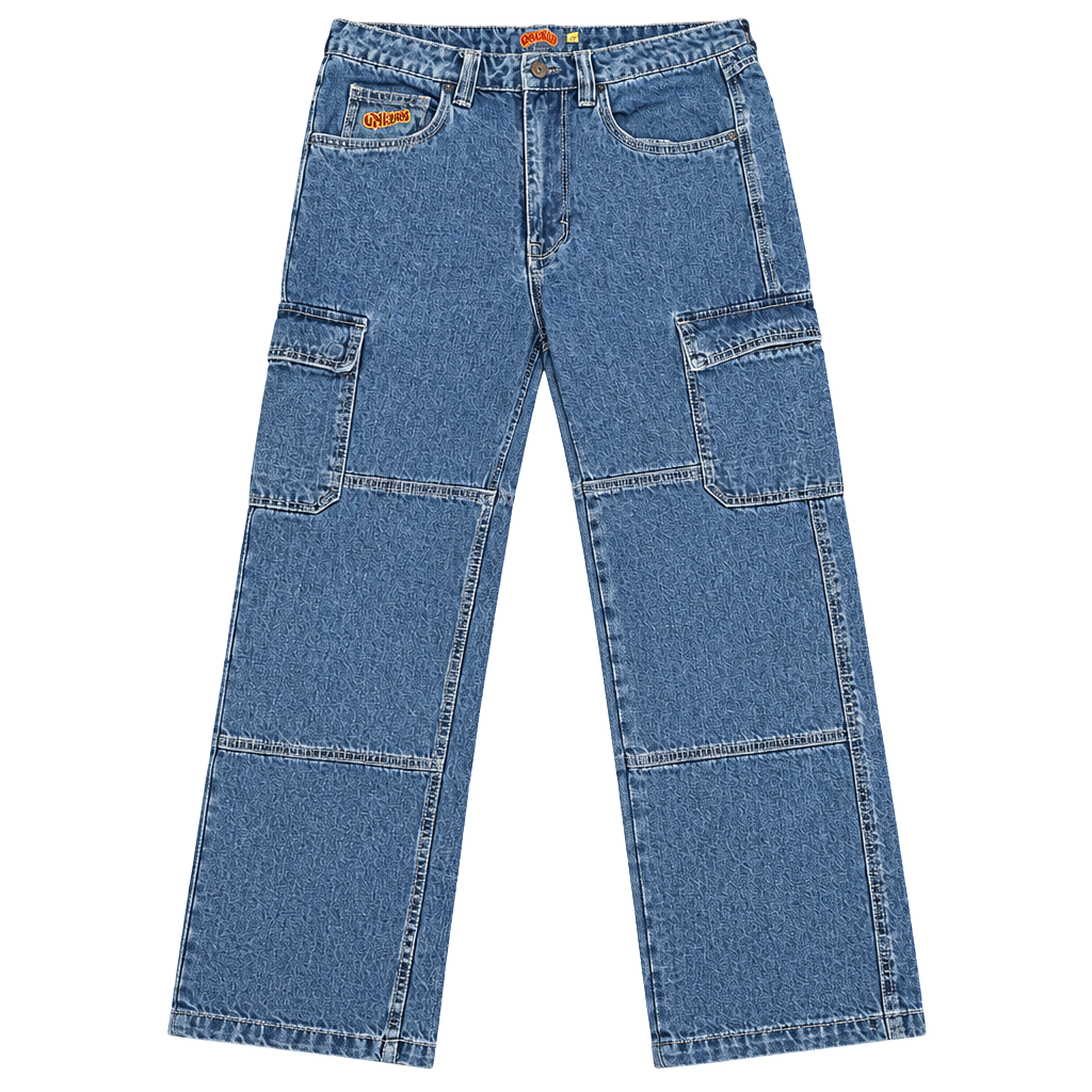 Empyre Blue Denim Y2K Baggy Skater Cargo Jeans - Size 32 1