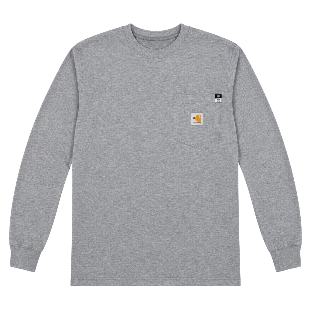 Carhartt FR Long Sleeve Pocket T-Shirt Gray 297-31 CAT 2 Men's - Size L 1