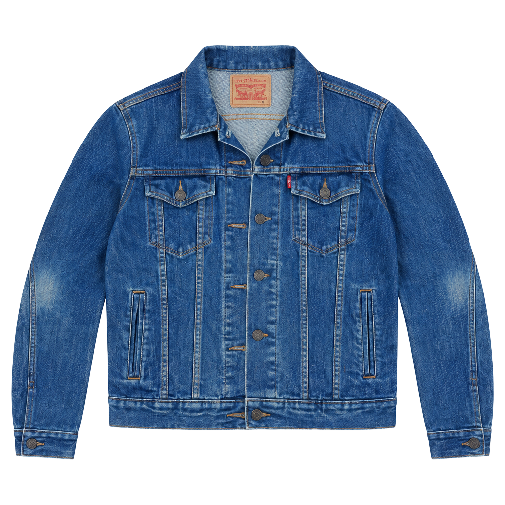 Levi Strauss Women’s Blue Denim Trucker Jacket - Size Medium 1