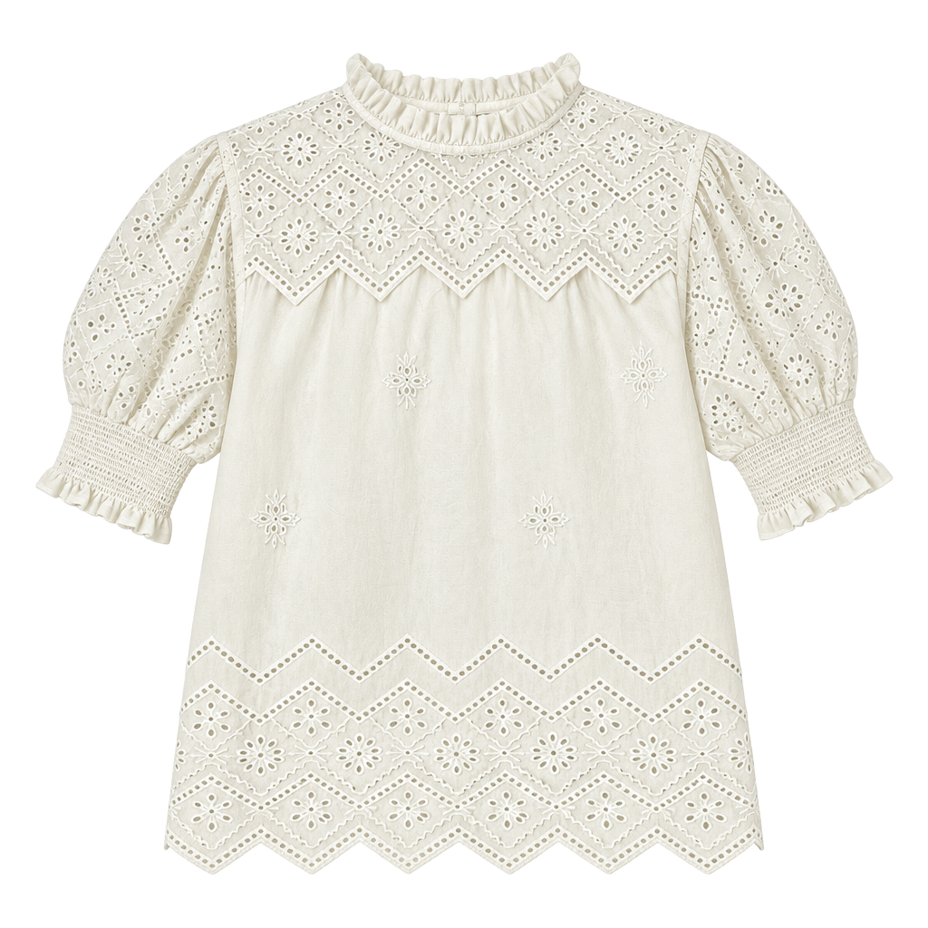 Industry Republic Clothes Eyelet Peasant Blouse 1