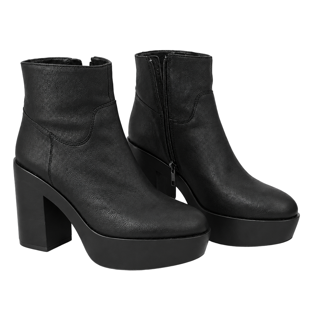 Ash Dakota Black Leather Platform Booties 1