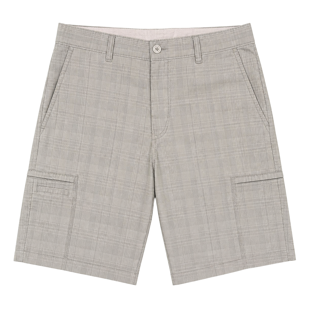 Greg Norman for Tasso Elba Plaid RapiDry Golf Cargo Shorts Size 32 1