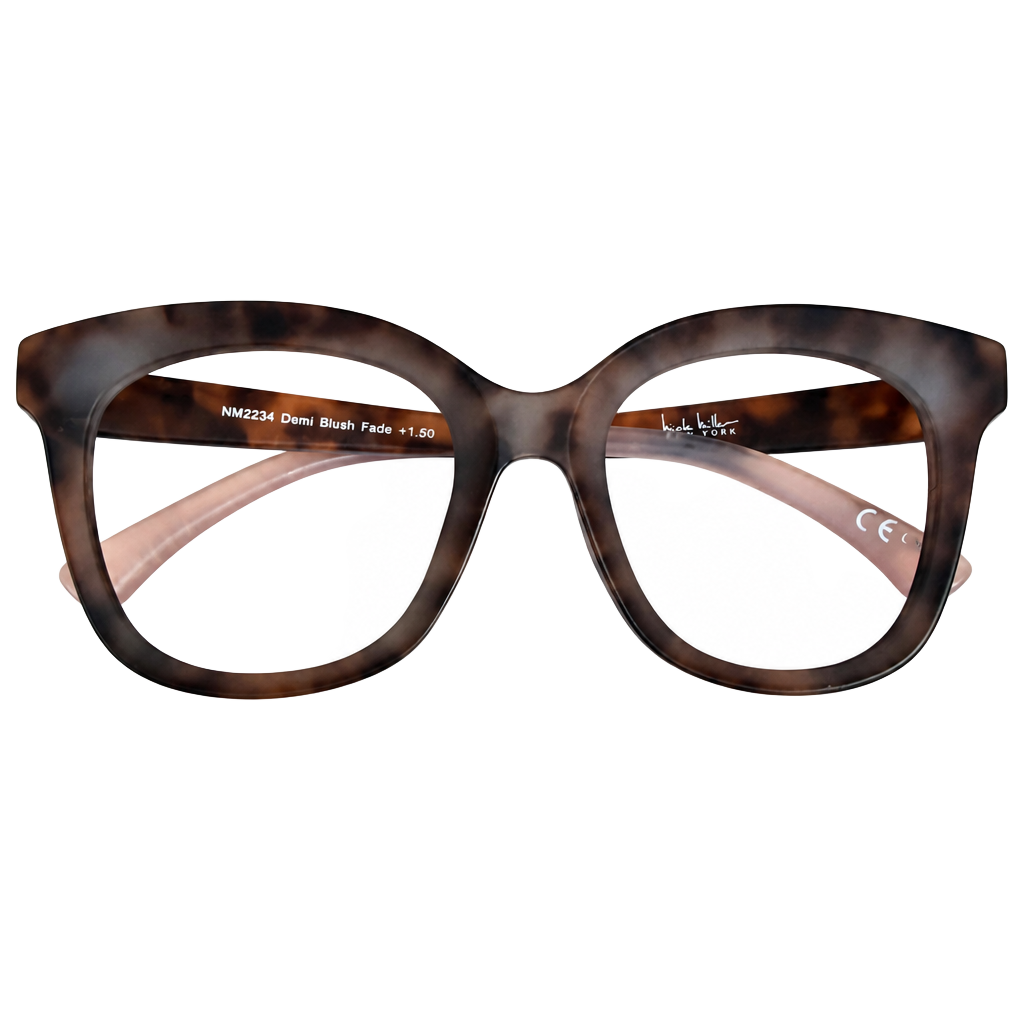 Nicole Miller Demi Blush Fade Oversized Glasses. Frame only. 1