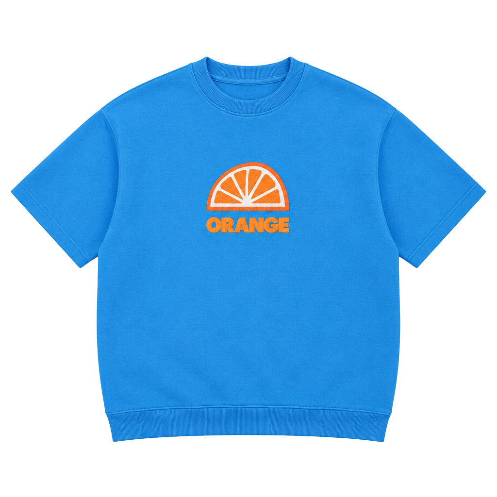 KULE Orange Graphic Sweatshirt Size XS Blue Pullover 1