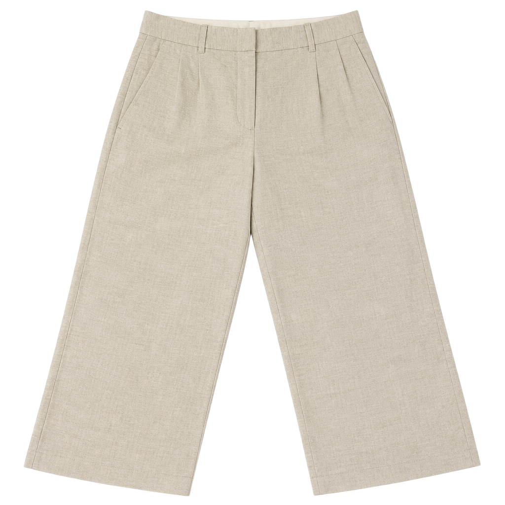 Wilfred Aritzia Linen The Effortless Pant Cropped Beige Quiet Luxury Office 1