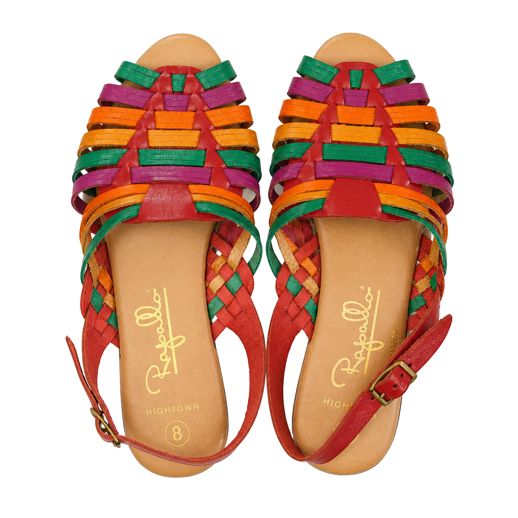 Rafallo Multi-Color Woven Leather Huarache Sandals Size 8 Wide 1