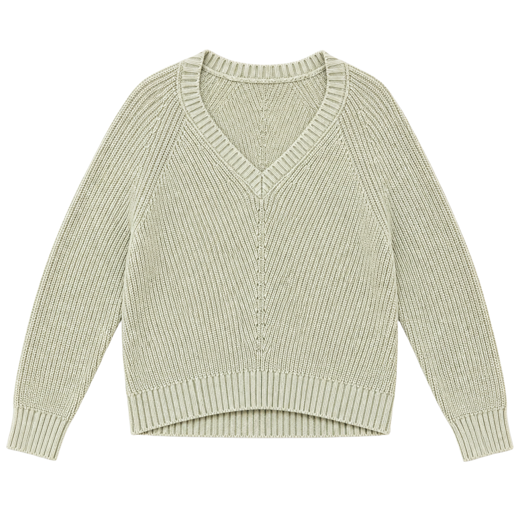 Marine Layer Women Camel 100% Cotton V-Neck Chunky Knit Sweater w Pointelle 1