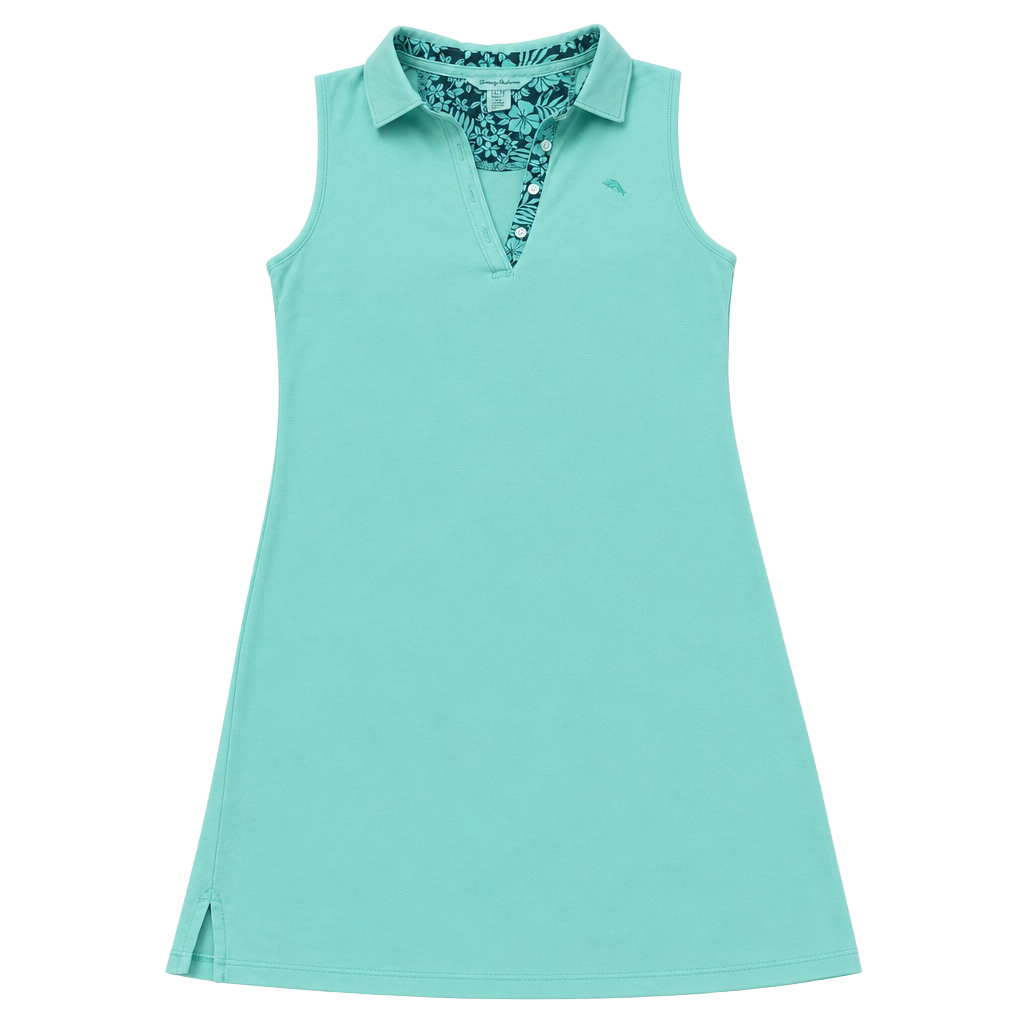 Tommy Bahama Women's Sleeveless Polo Dress with Floral Interior Accent 1