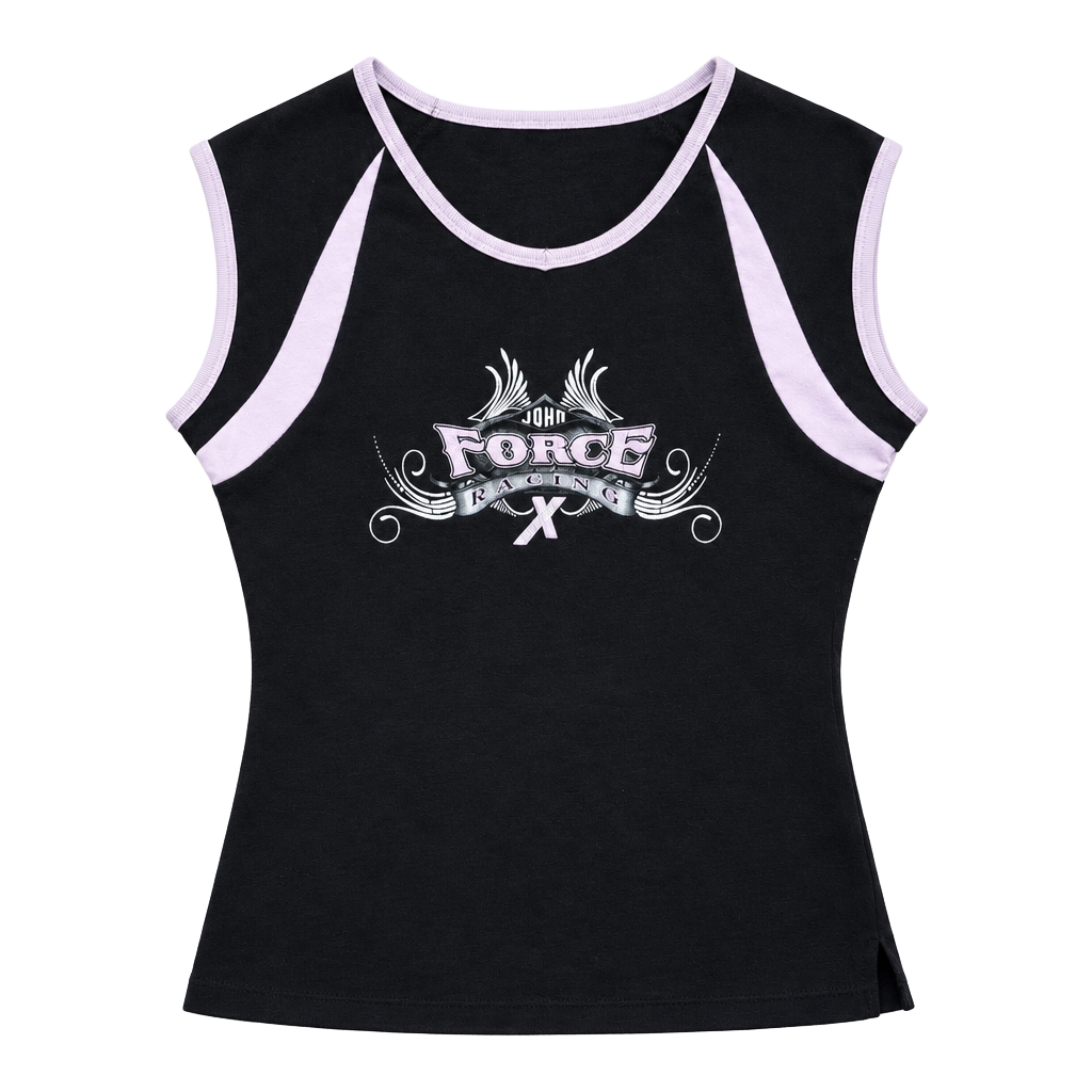 2000’s Y2K John Force Racing Tank Top Baby T-Shirt NHRA Size M 1