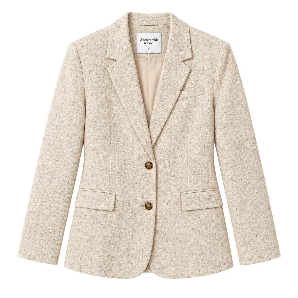 Abercrombie & Fitch Blazer Size S Beige Linen Blend Jacket 1