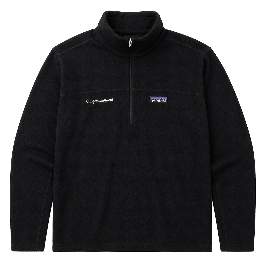 Patagonia Microdini 1/4 Zip Fleece Pullover Size XL Black 1