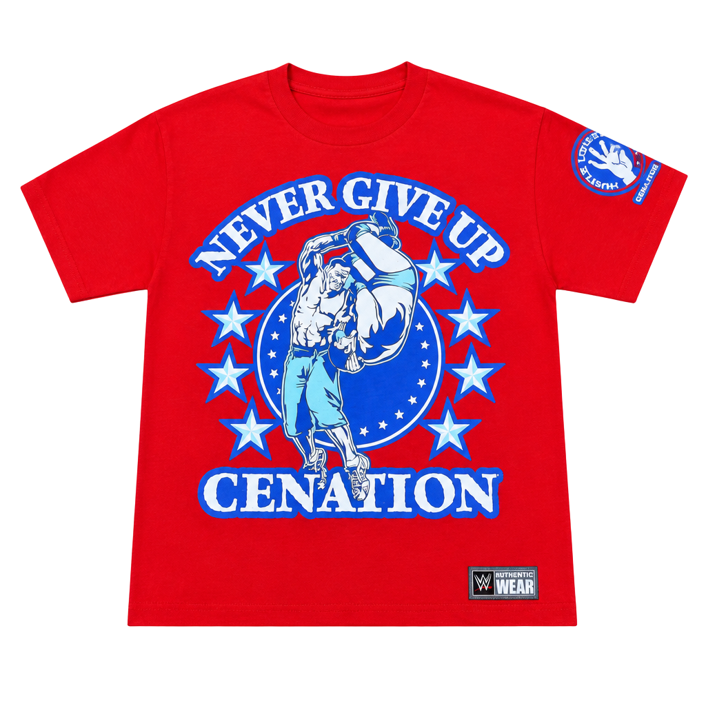 Vintage WWE John Cena Never Give Up Cenation T-Shirt 1