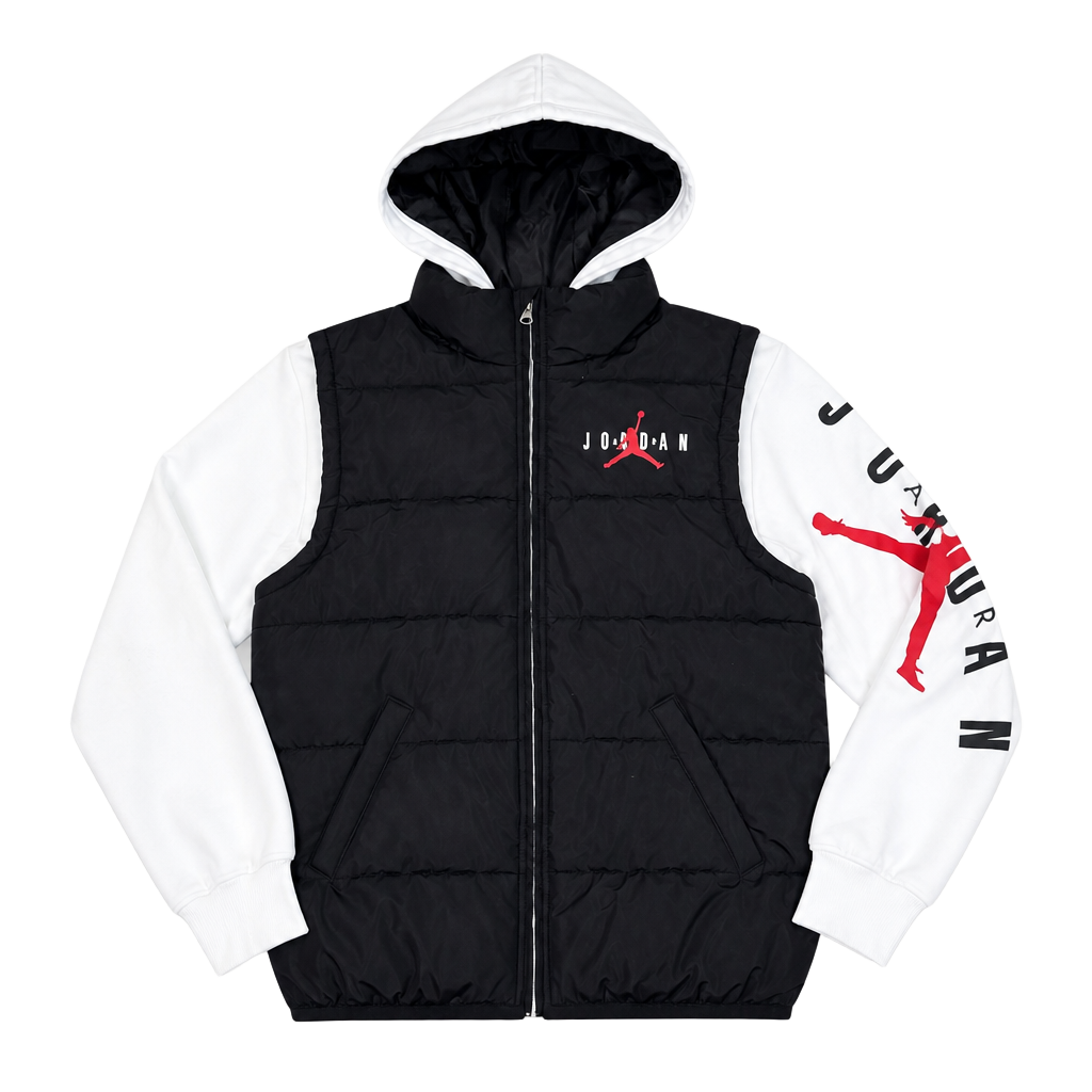 Jordan Therma-Fit Puffer Jacket Size L 12-13YRS Black White 1