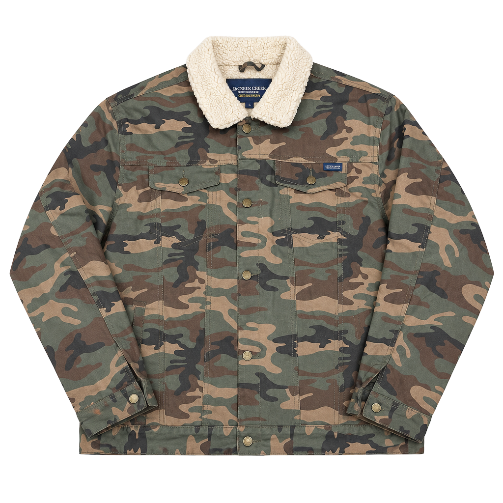 Bass Creek Outfitters Camo Sherpa Collar Jacket Size 2XL 1