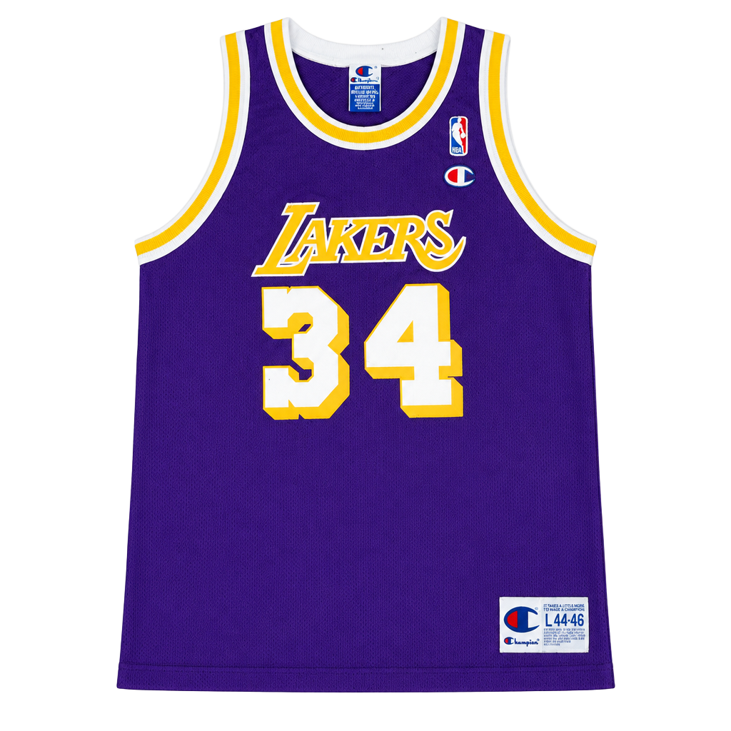 Vintage Champion LA Lakers Shaquille O'Neal 34 Jersey Size L 14-16 1
