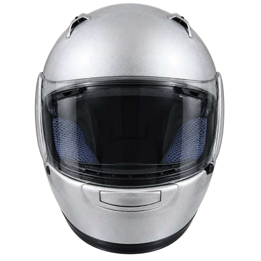 Arai Profile Motorcycle Helmet Metallic Silver Snell DOT 1