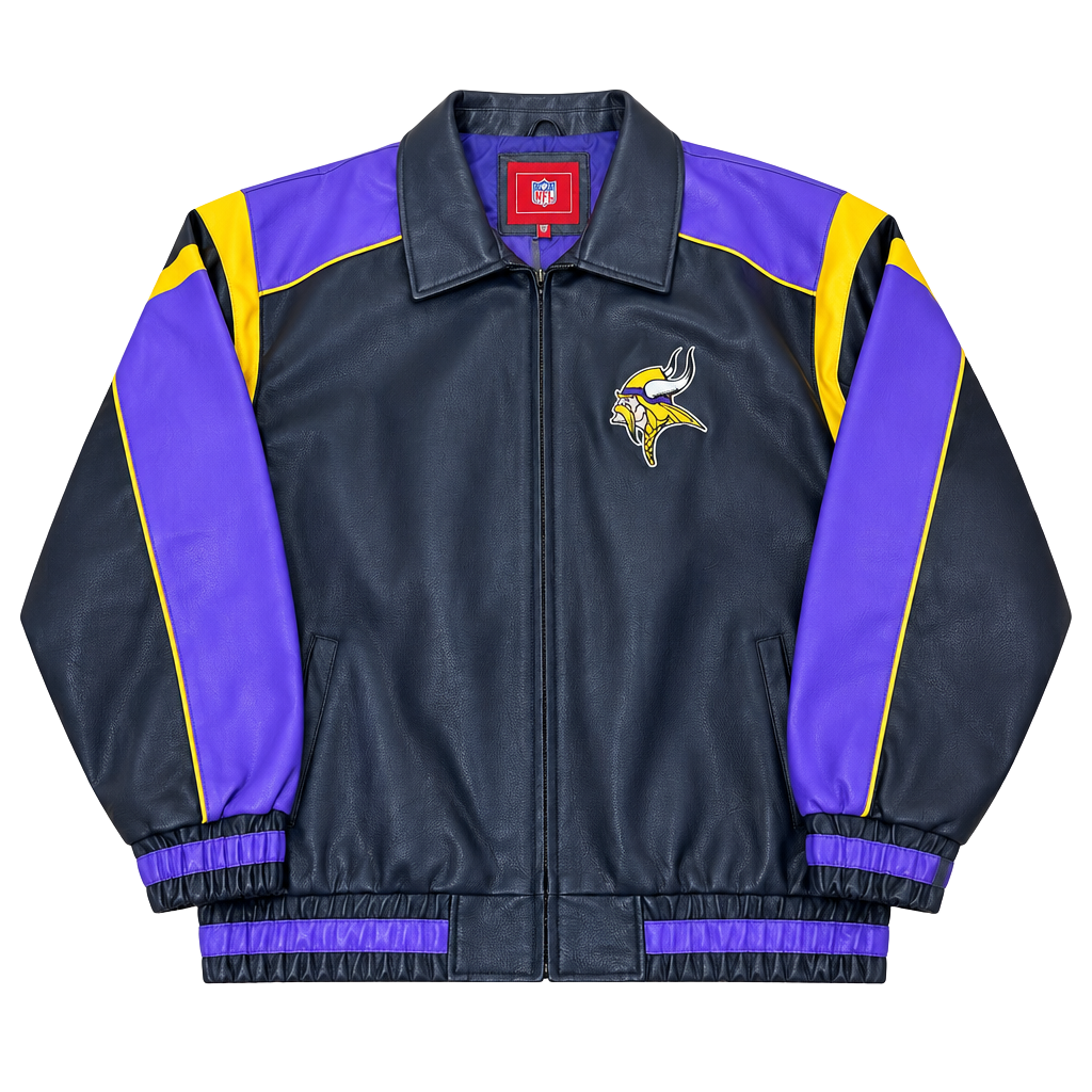 G-III Minnesota Vikings NFL Faux Leather Jacket Size 2XL 1