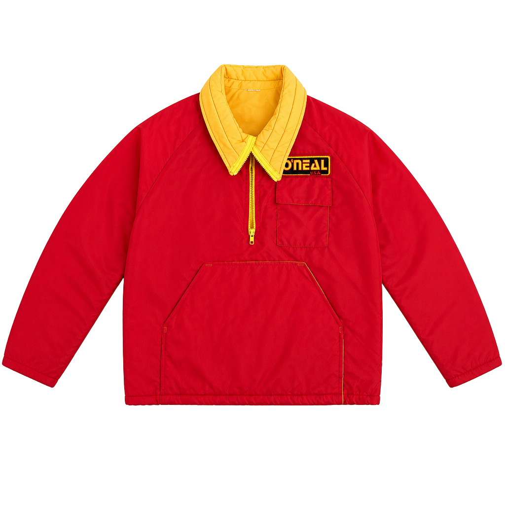 Vintage O'Neal USA Red and Yellow Quarter-Zip Pullover Jacket 1
