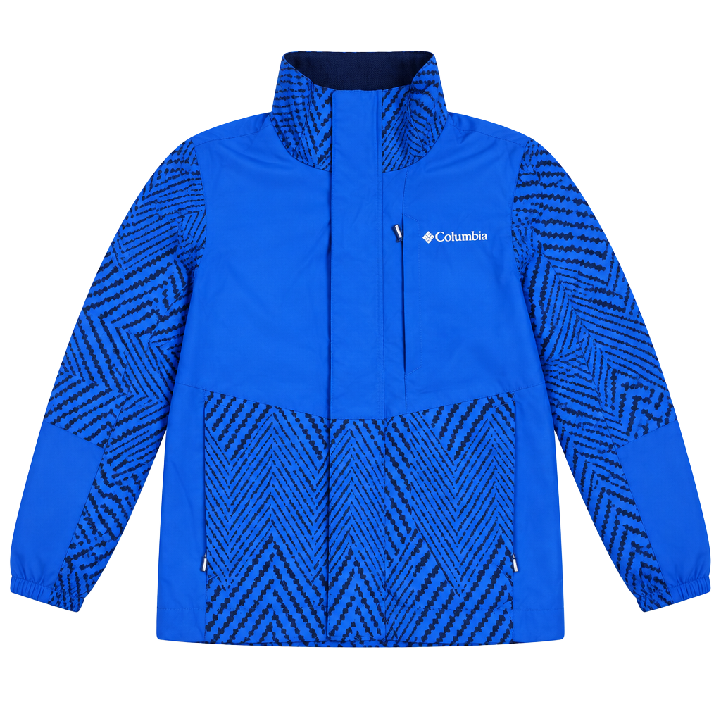 Kids Columbia Fleece Lined Winter Jacket Blue Printed Pattern xxs 4/5 T 1