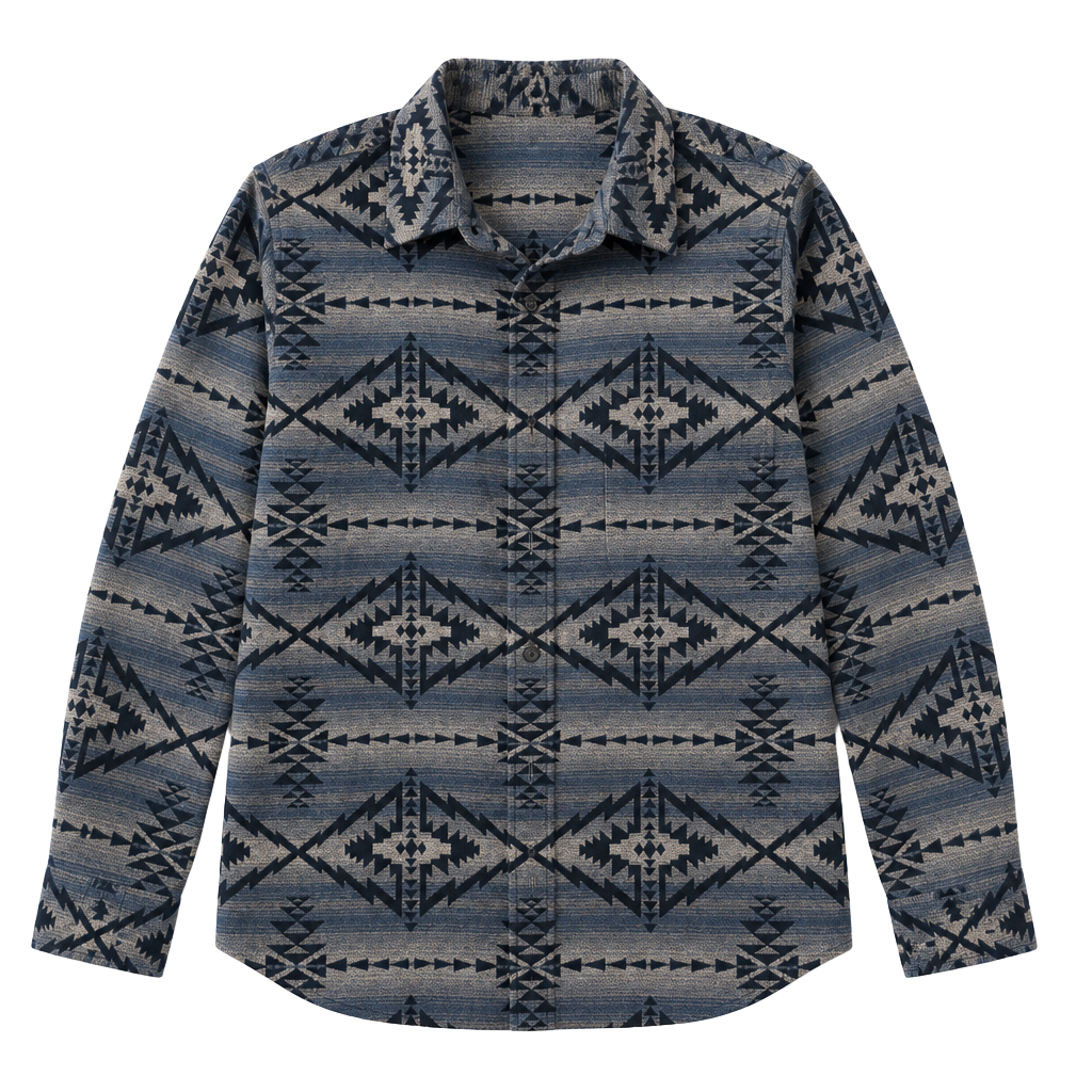 Pendleton Men's Marshall Super Soft Southwestern Shirt Trapper Peak Blue 1
