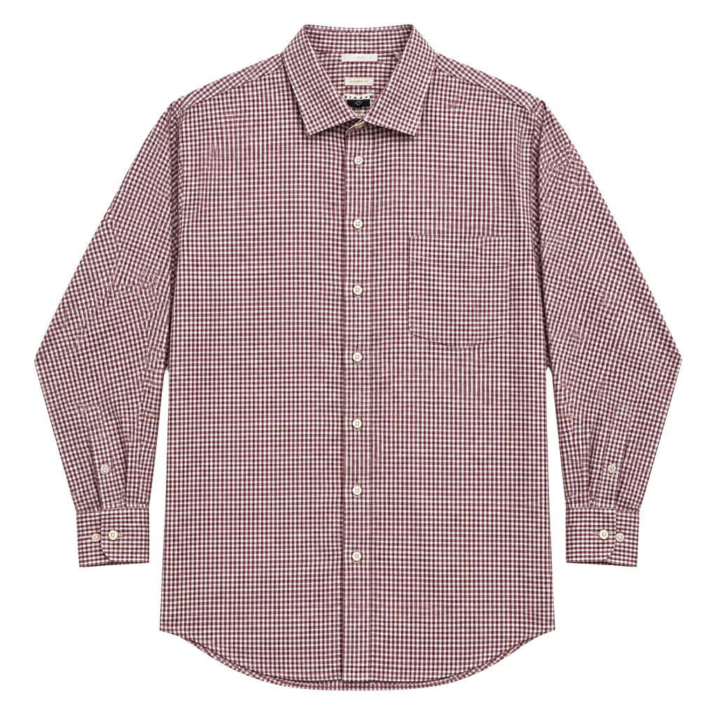 Joseph Abboud Red White Checker Print Pocket Long Sleeve Dress Shirt Size 18 1