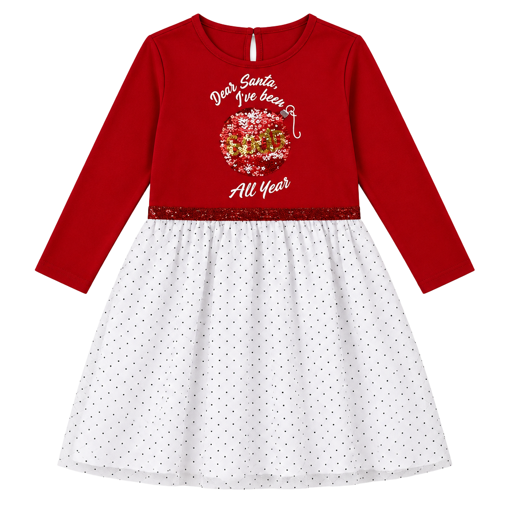 NEW Magical Season Red White Holiday Dress Child Size S 6/7 NWT 1