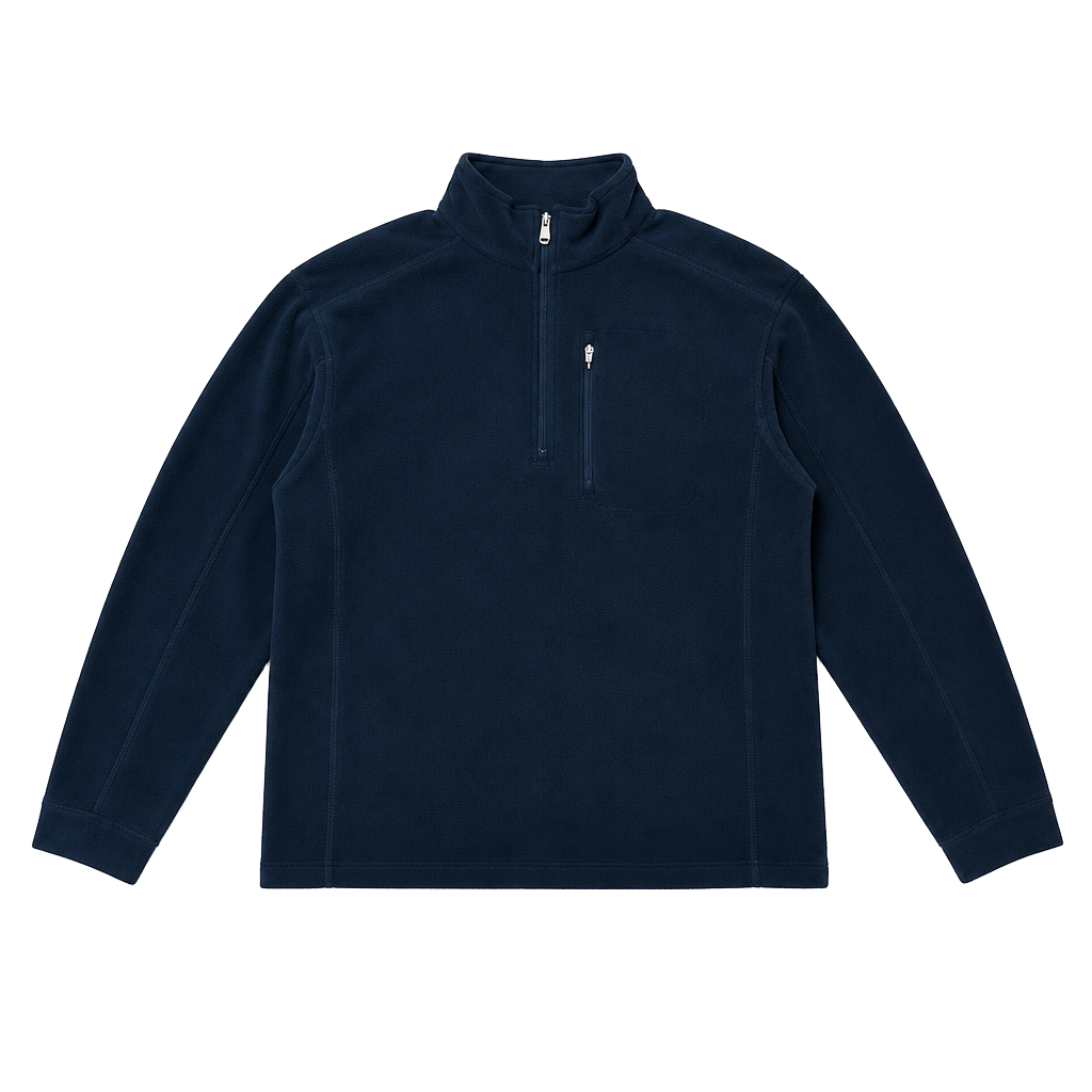 LL Bean 1/4 Zip Fleece Sweater Mens Size Medium Black Long Sleeve Mock Neck 1