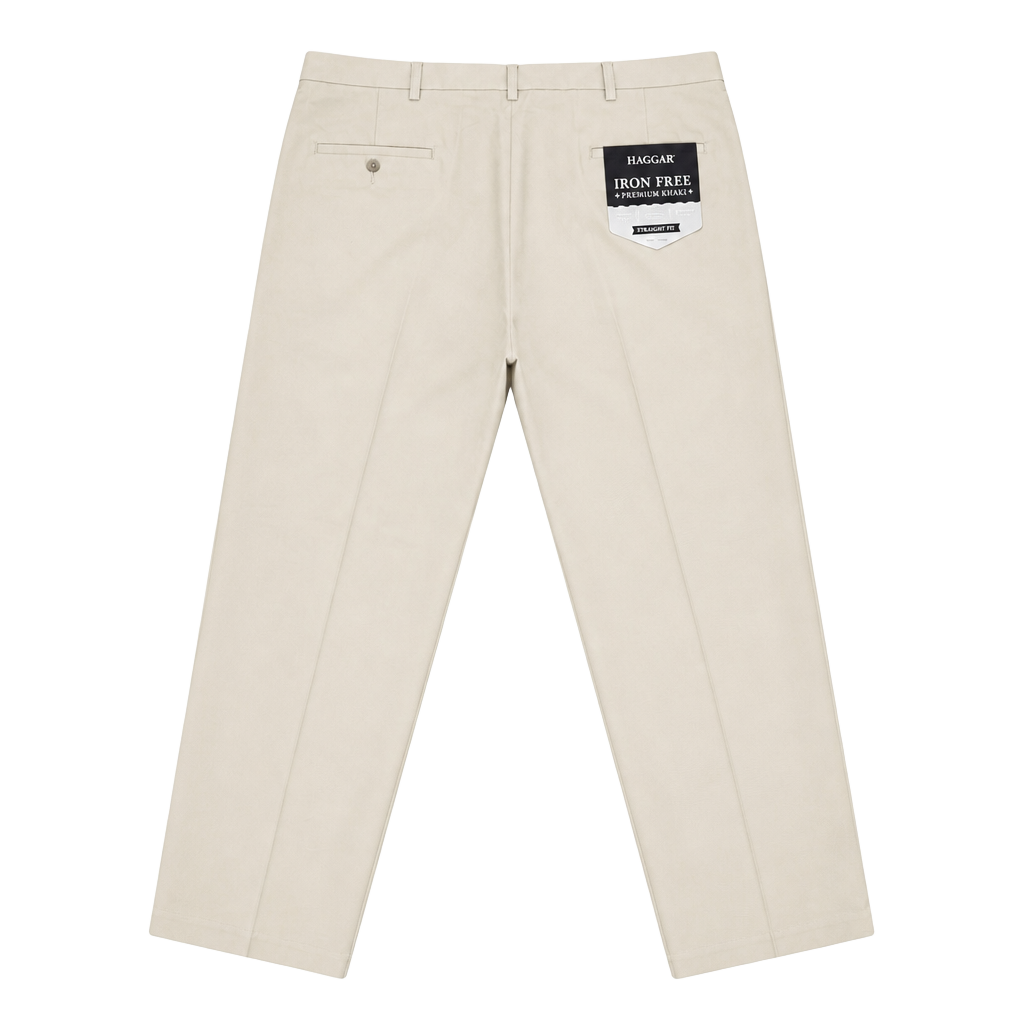 NWT Haggar Mens Iron Free Premium Khakis 38x30 Shirt Grip Straight Fit Casual 1