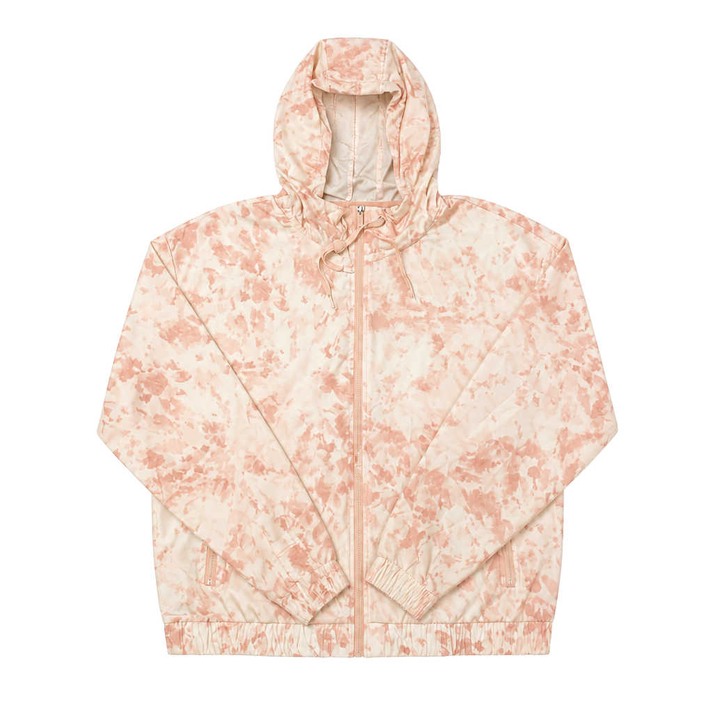 RBX Women's Tie Dye Full Zip Hooded Windbreaker Jacket - Style CR8109 1