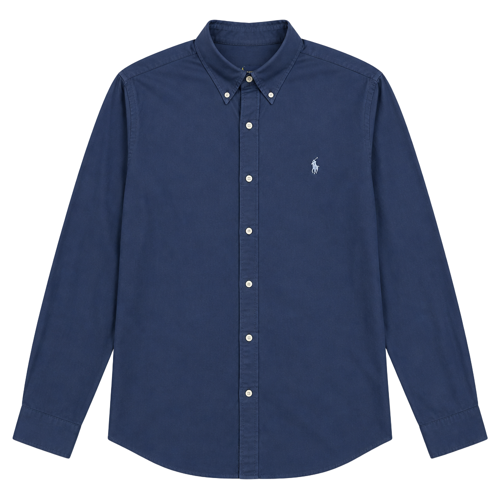 Polo Ralph Lauren Classic Fit Stretch Poplin Button-Down Shirt Navy Blue XXL 1