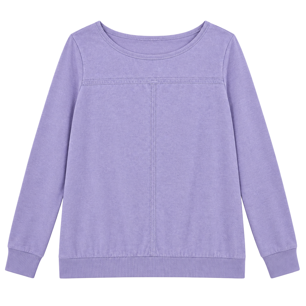 Juicy Couture Pastel Lavender Faux Suede Velour Pullover Top EUC XL 1