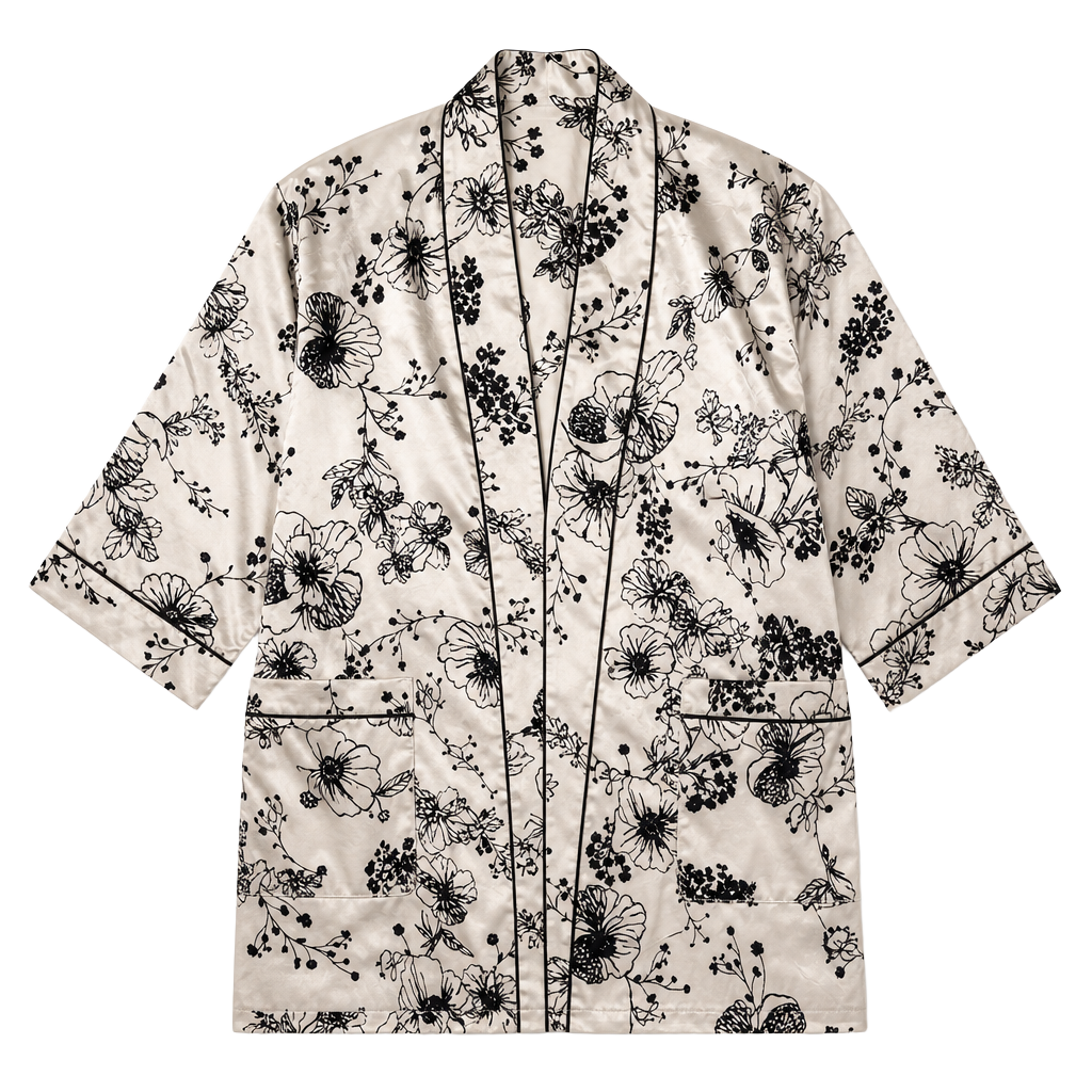 Sam Edelman Black & White Floral Open-Front Jacket 1