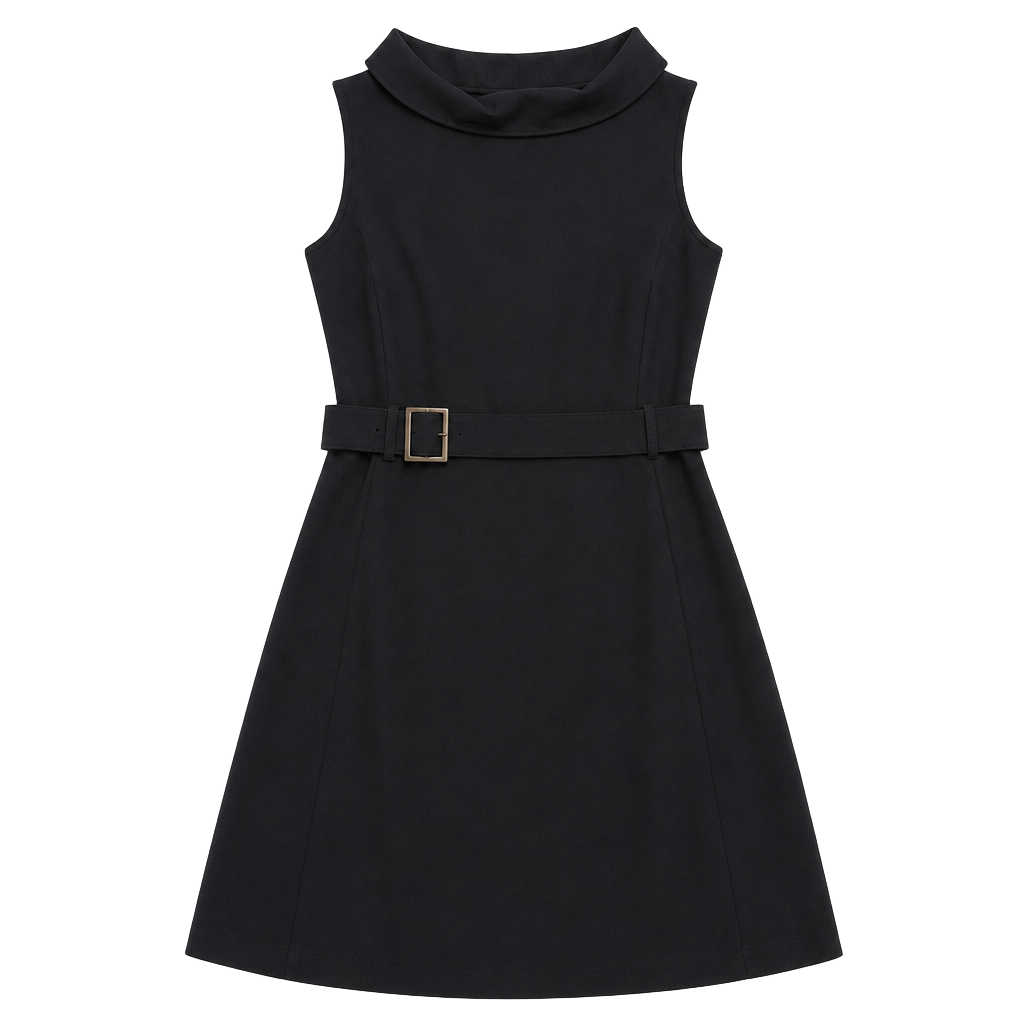 Adrienne Vittadini Black Sleeveless Midi Sheath Dress 1