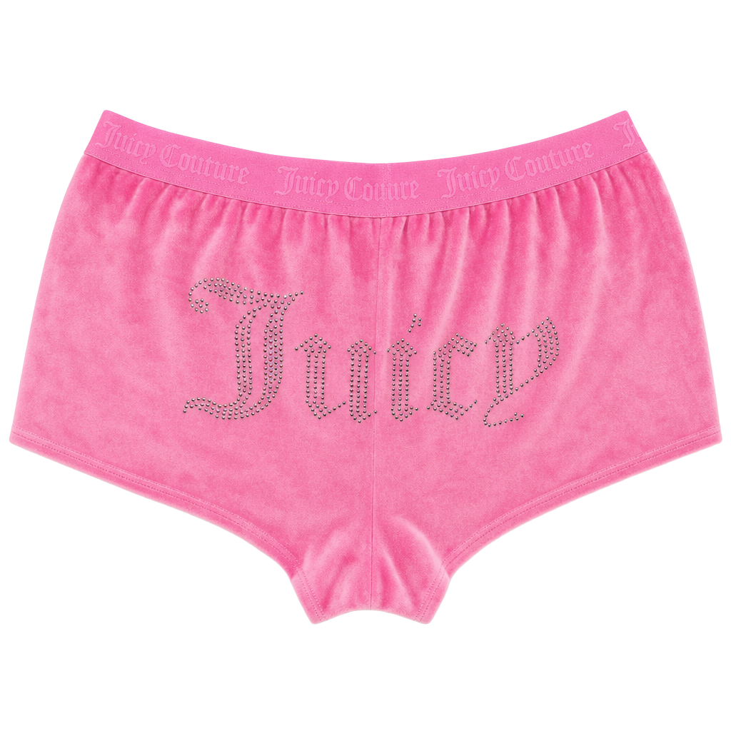 Juicy Couture Pink Velour Rhinestone Logo Sleep Shorts 1