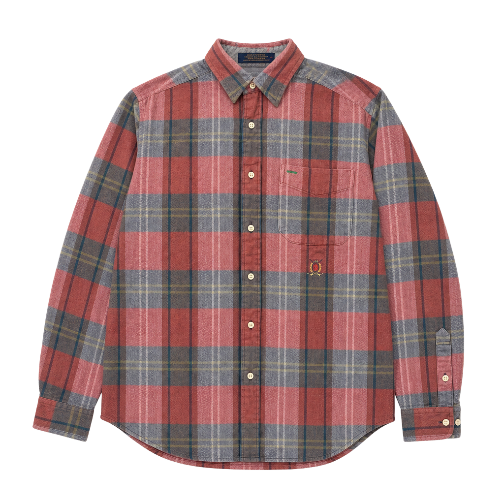 Tommy Hilfiger Golf vintage Men's Plaid Long Sleeve Button Down Shirt 1