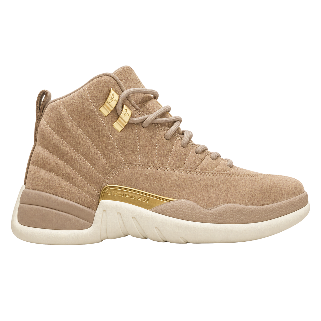 Retro Jumpman Jordan 12’s Suede Blush with Gold Accents 1
