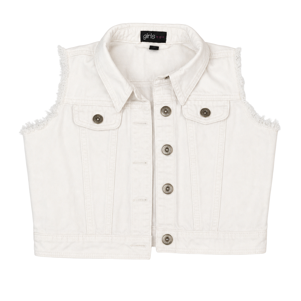 sleeveless white denim sleeveless jacket 1