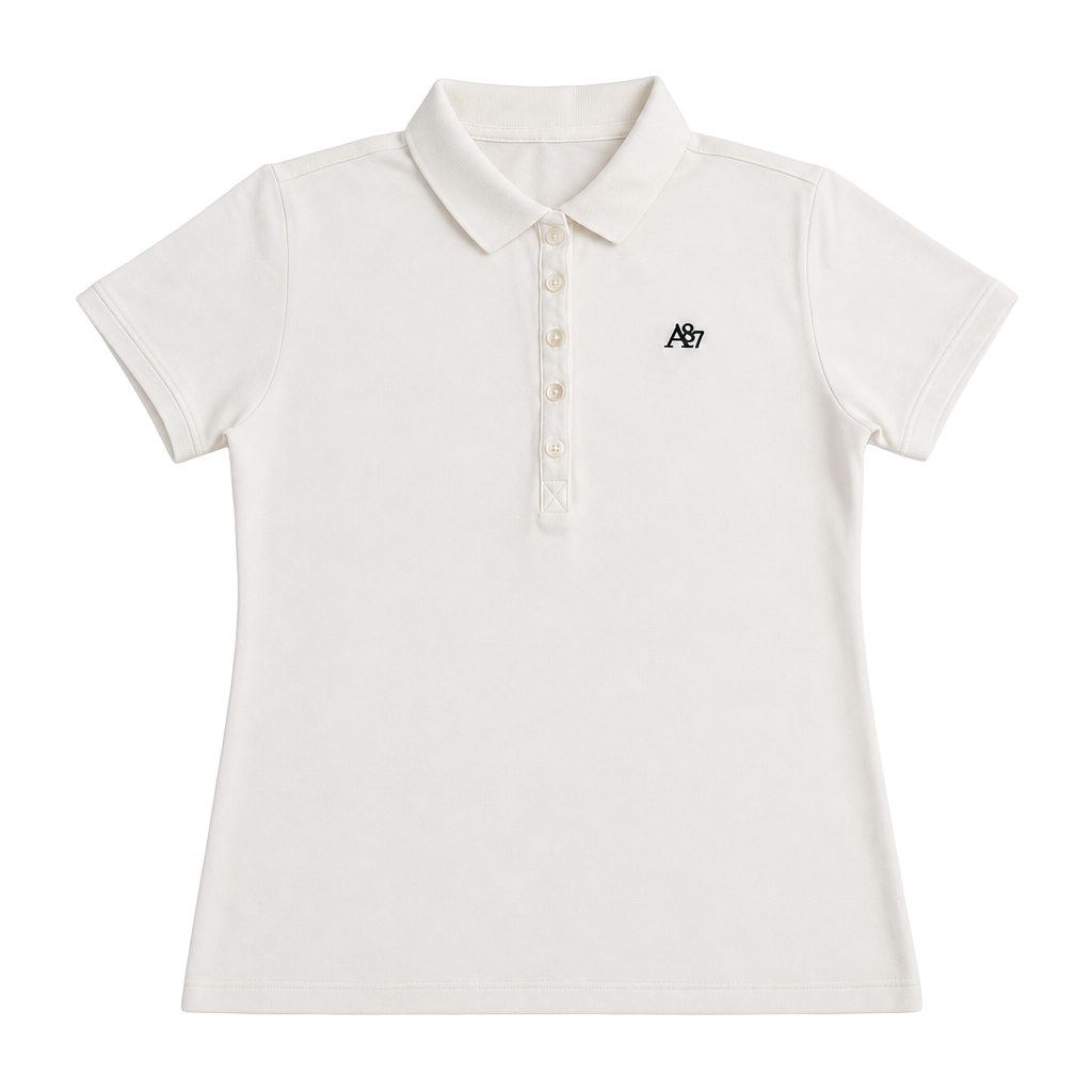 Aeropostale A87 Solid White Piqué Polo Shirt 1