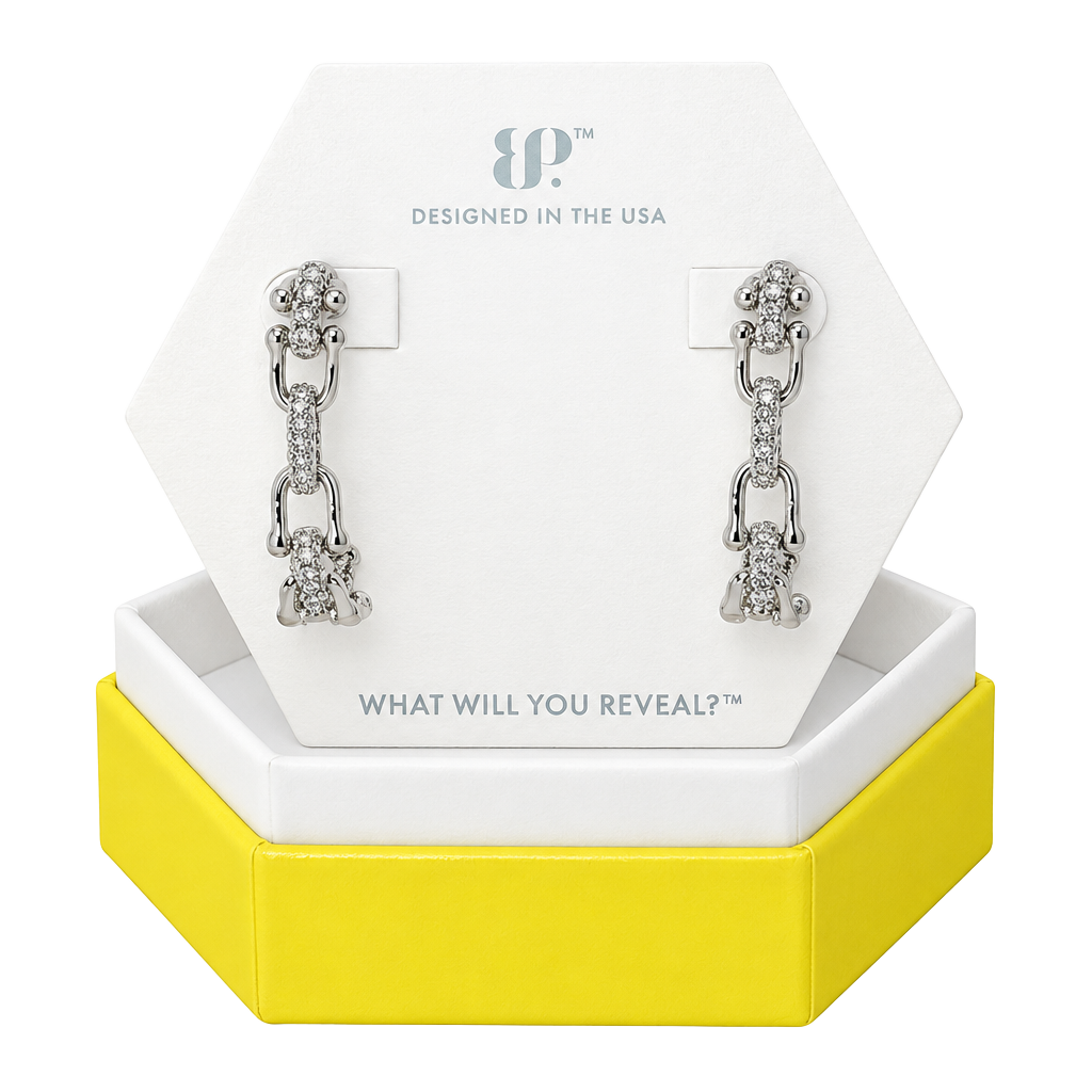 BP A Chain Reaction Large Hoops Horse Bits Rhodium 1